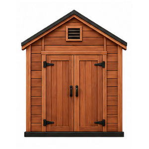 Storage shed cedar shingle siding icon